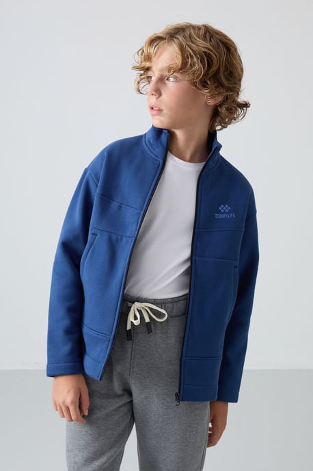 Youth Sweatshirt mit Reißverschlusskragen und Tasche - Image 2