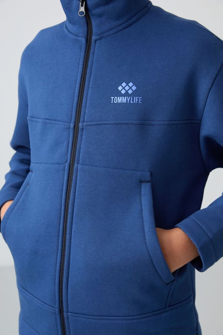 Youth Sweatshirt mit Reißverschlusskragen und Tasche - Image 3