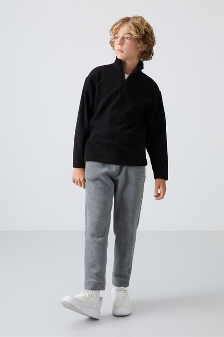 Jugend-Sweatshirt mit halbem Reißverschluss und Stickerei - Image 2