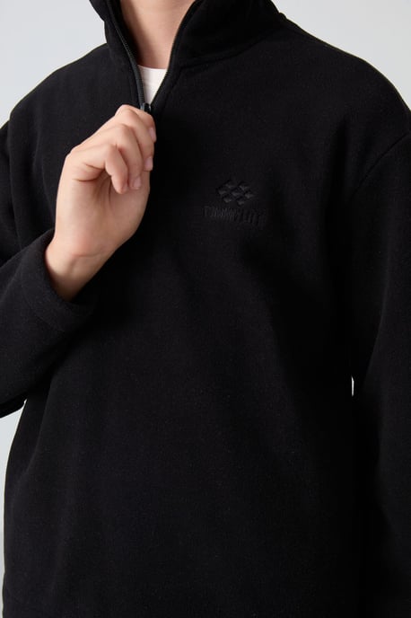 Jugend-Sweatshirt mit halbem Reißverschluss und Stickerei - Image 3