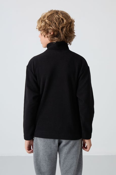 Jugend-Sweatshirt mit halbem Reißverschluss und Stickerei - Image 5