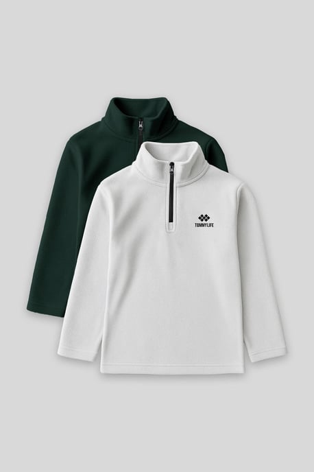 Tommy Life Jugend-Plüsch-Sweatshirt mit halbem Reißverschluss - Image 1