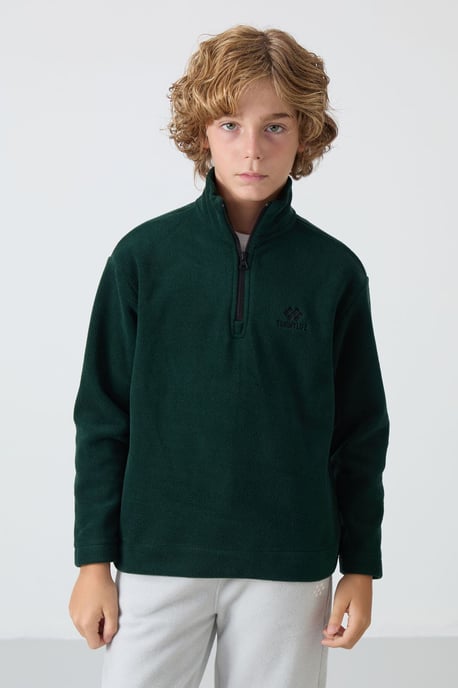 Tommy Life Jugend-Plüsch-Sweatshirt mit halbem Reißverschluss - Image 2
