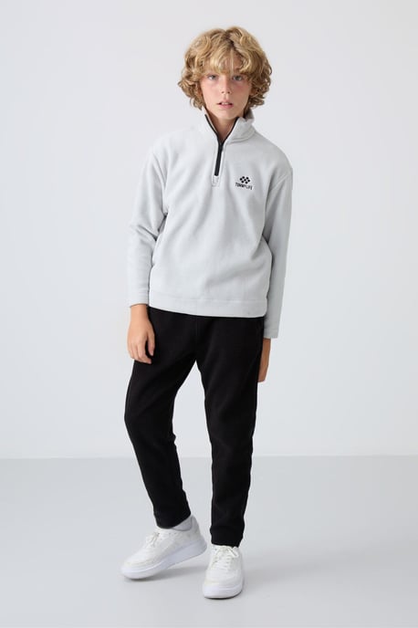 Tommy Life Jugend-Plüsch-Sweatshirt mit halbem Reißverschluss - Image 3