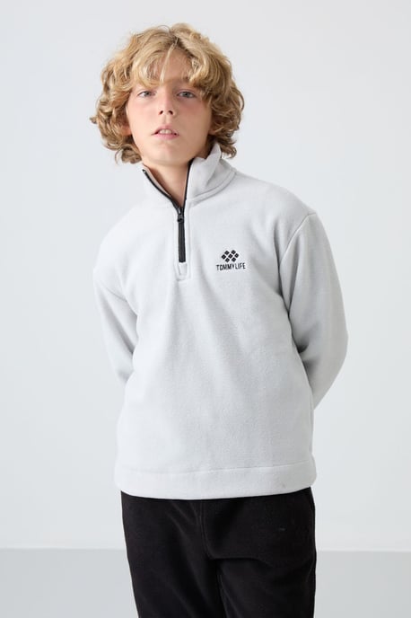 Tommy Life Jugend-Plüsch-Sweatshirt mit halbem Reißverschluss - Image 5
