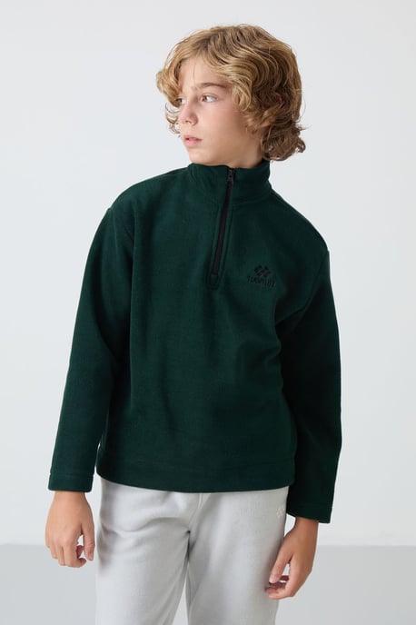 Tommy Life Jugend-Plüsch-Sweatshirt mit halbem Reißverschluss - Image 6