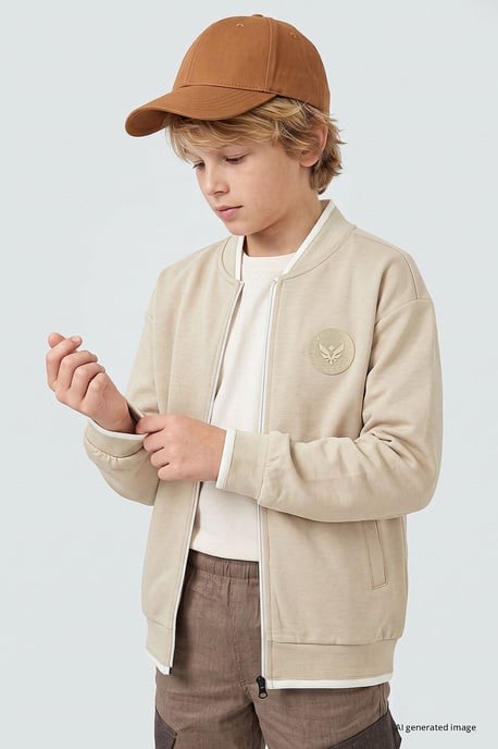 Youth Sweatshirt mit Rundhalsausschnitt und Reißverschluss - Image 1