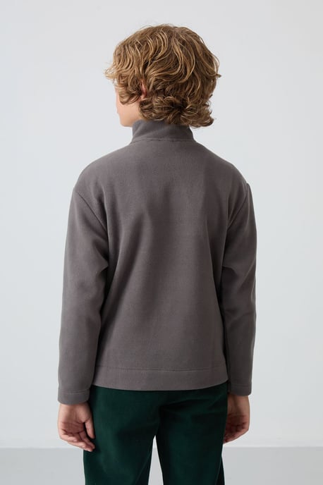 Jugend-Sweatshirt mit halbem Reißverschluss und Stickerei - Image 5
