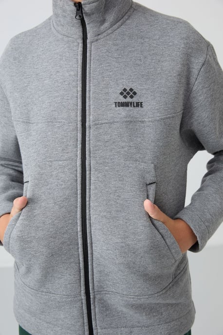 Tommy Life Jugend-Sweatshirt mit Reißverschlusskragen und Tasche - Image 2