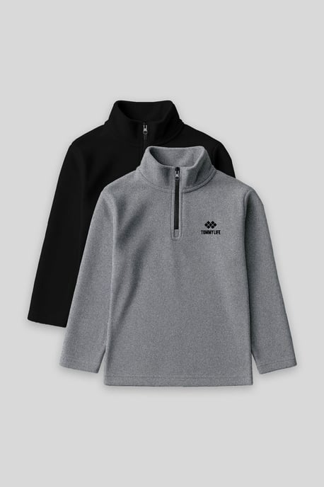 Tommy Life Jugend-Sweatshirt aus Plüsch mit halbem Reißverschluss - Image 1