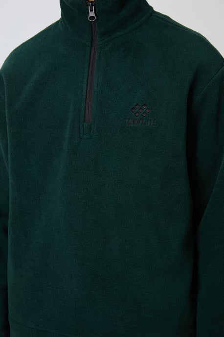 Youth Besticktes Sweatshirt mit halbem Reißverschluss - Image 3