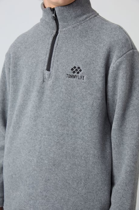 Tommy Life Jugend-Sweatshirt mit halbem Reißverschluss und Stickerei - Image 3