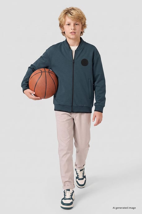 Youth Sweatshirt mit Rundhalsausschnitt und Reißverschluss - Image 2
