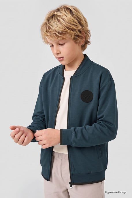 Youth Sweatshirt mit Rundhalsausschnitt und Reißverschluss - Image 4