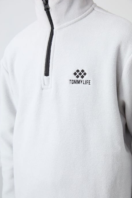 Tommy Life Jugend-Sweatshirt mit halbem Reißverschluss und Stickerei - Image 2