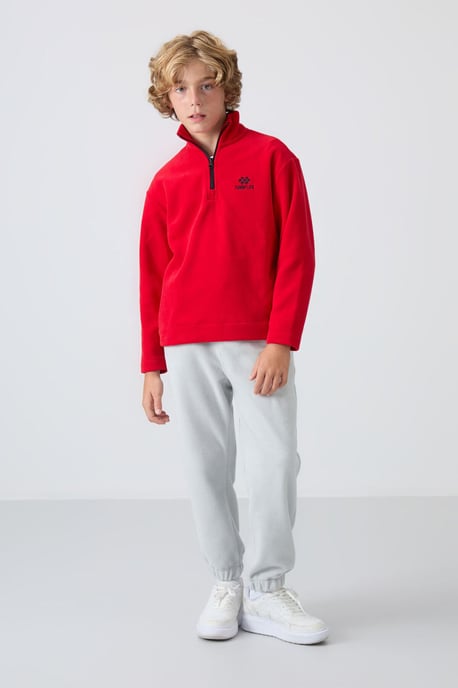 Tommy Life Jugend-Sweatshirt mit halbem Reißverschluss und Stickerei - Image 2