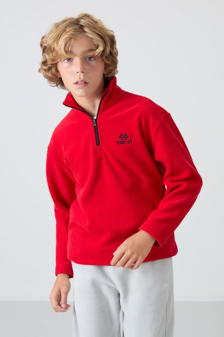 Tommy Life Jugend-Sweatshirt mit halbem Reißverschluss und Stickerei - Image 4
