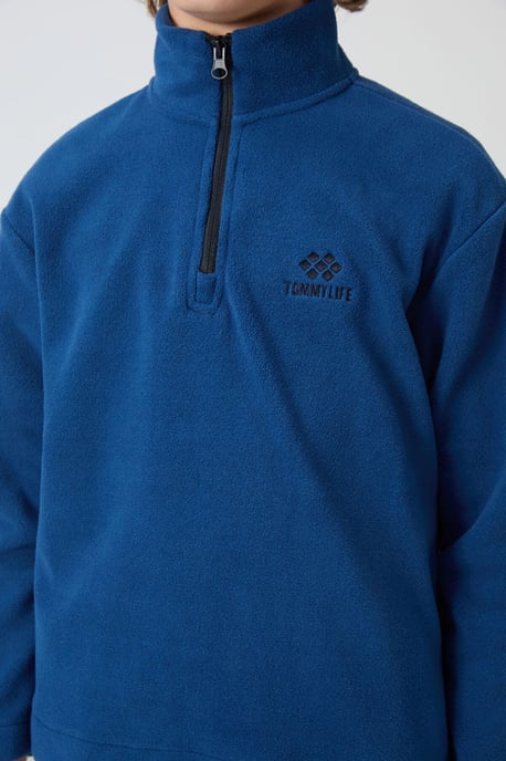 Youth Sweatshirt mit halbem Reißverschluss und Stickerei - Image 3