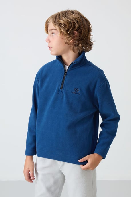 Youth Sweatshirt mit halbem Reißverschluss und Stickerei - Image 4