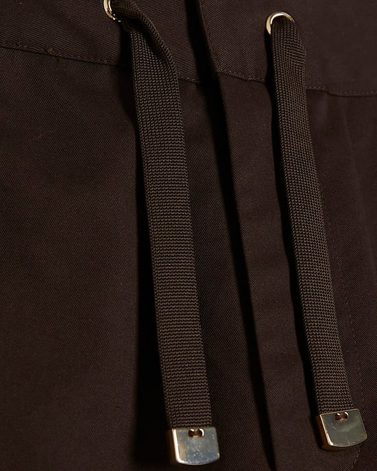 River Island Damenhose Braun Kordelzugbund Reißverschluss Hakenverschluss - Image 5
