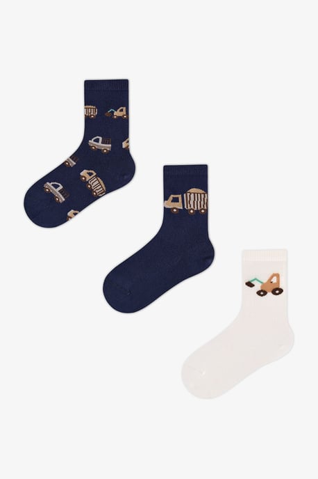Penti Jungen-Doppel-Crew-Socken mit Traktoren- und Automuster - Image 1