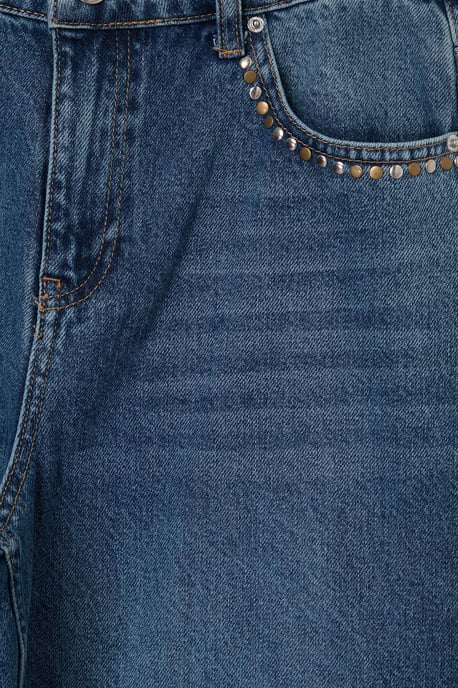 TRENDYOLMİLLA Damen Blau Einfarbig Barrel Hohe Taille Jeans - Image 3
