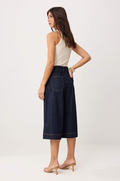 TRENDYOLMİLLA Damen Blau Einfarbig Culotte Hohe Taille Jeans - Image 3