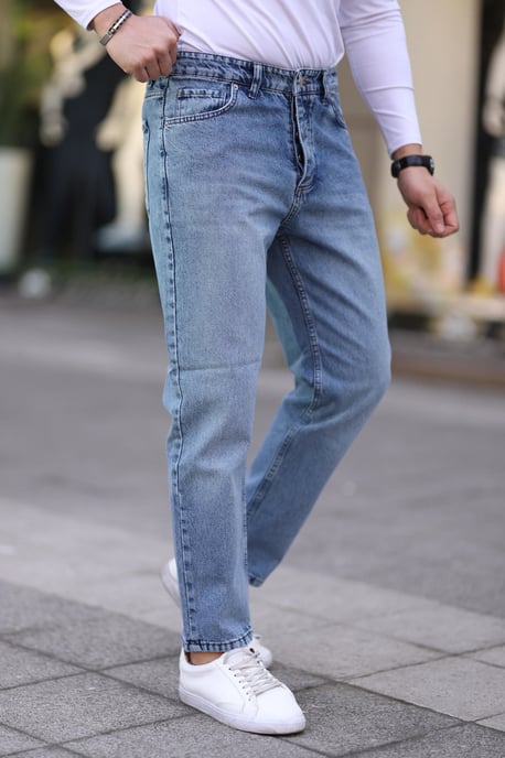 TRENDYOL MAN Herren Dunkelblau Einfarbig Boyfriend Normale Taille Jeans - Image 5