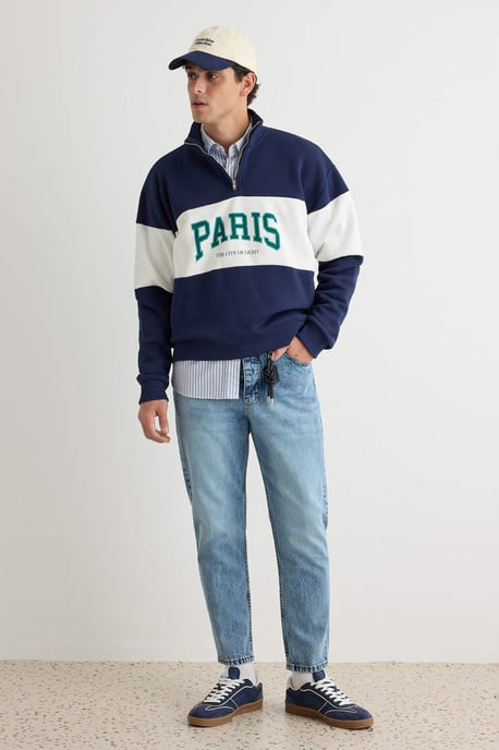 TRENDYOL MAN Herren Dunkelblau Einfarbig Boyfriend Normale Taille Jeans - Image 6