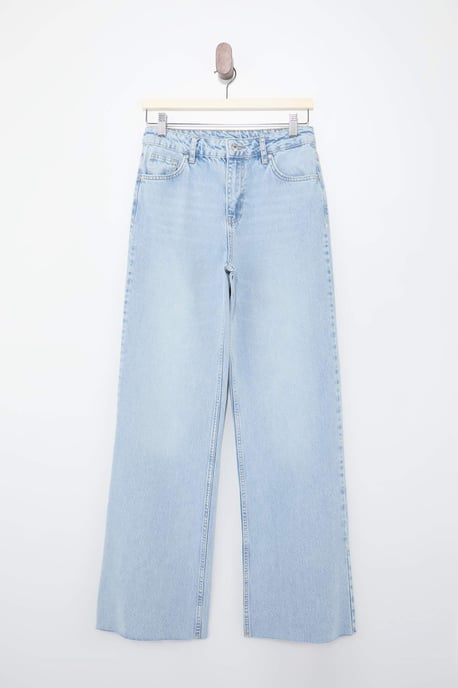 TRENDYOLMİLLA Damen Blau Einfarbig Weites Bein Hohe Taille Jeans - Image 4