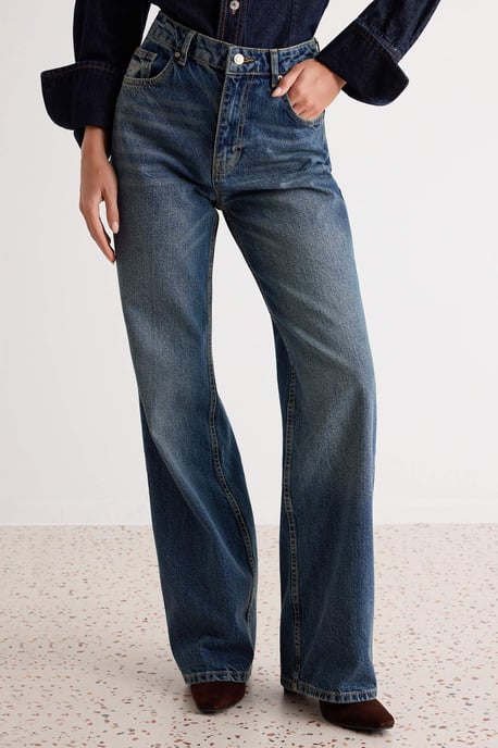 TRENDYOLMİLLA Damen Blau Einfarbig Weites Bein Hohe Taille Jeans - Image 2