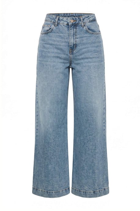 TRENDYOLMİLLA Damen Blau Einfarbig Weites Bein Hohe Taille Jeans - Image 4
