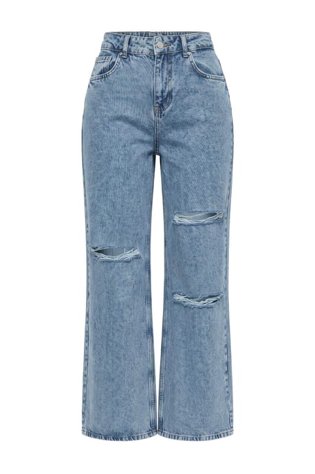 TRENDYOLMİLLA Damen Blau Einfarbig Hohe Taille Jeans - Image 3
