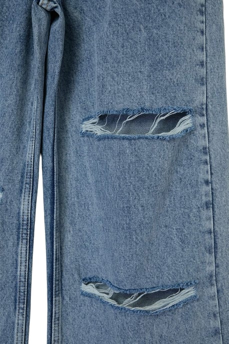 TRENDYOLMİLLA Damen Blau Einfarbig Hohe Taille Jeans - Image 4