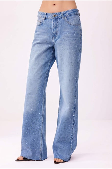 TRENDYOLMİLLA Damen Blau Einfarbig Weites Bein Hohe Taille Jeans - Image 3