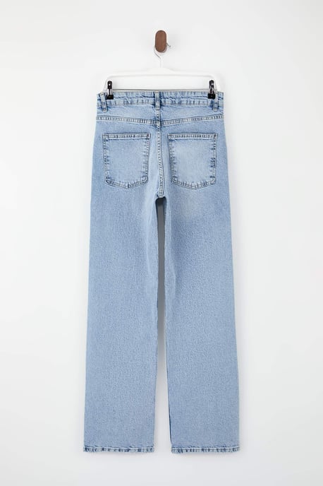 TRENDYOLMİLLA Damen Blau Einfarbig Weites Bein Hohe Taille Jeans - Image 5