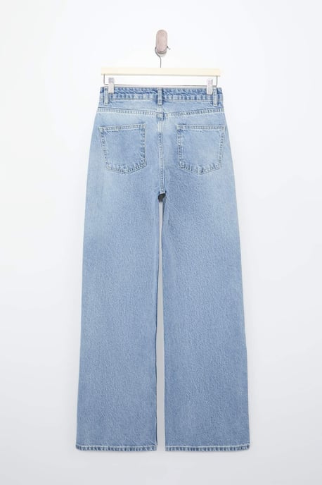 TRENDYOLMİLLA Damen Blau Einfarbig Weites Bein Hohe Taille Jeans - Image 5