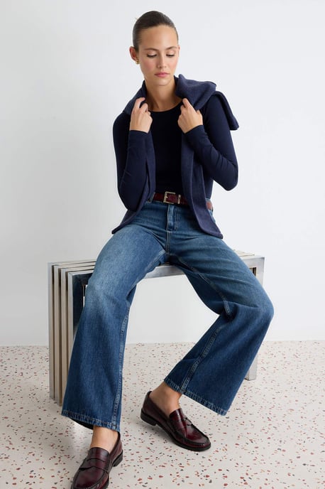TRENDYOLMİLLA Damen Blau Einfarbig Weites Bein Hohe Taille Jeans - Image 6