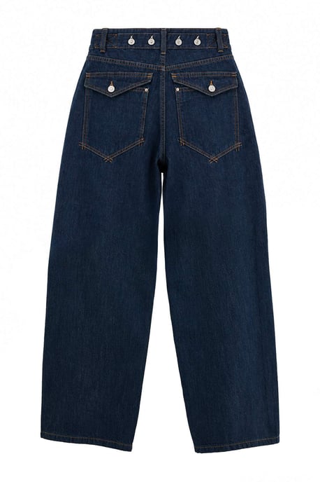 TRENDYOLMİLLA Damen Blau Einfarbig Weites Bein Hohe Taille Jeans - Image 3