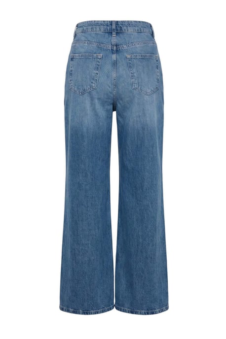 TRENDYOLMİLLA Damen Blau Einfarbig Weites Bein Normale Taille Jeans - Image 3