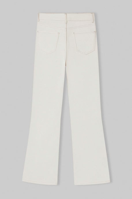 TRENDYOLMİLLA Damen Ecru Einfarbig Flare Hohe Taille Jeans - Image 5