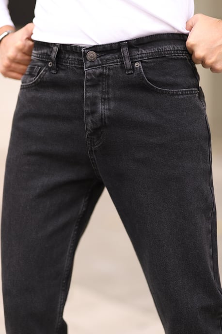 TRENDYOL MAN Herren Schwarz Einfarbig Boyfriend Normale Taille Jeans - Image 4