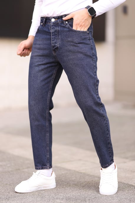 TRENDYOL MAN Herren Dunkelblau Einfarbig Boyfriend Normale Taille Jeans - Image 5