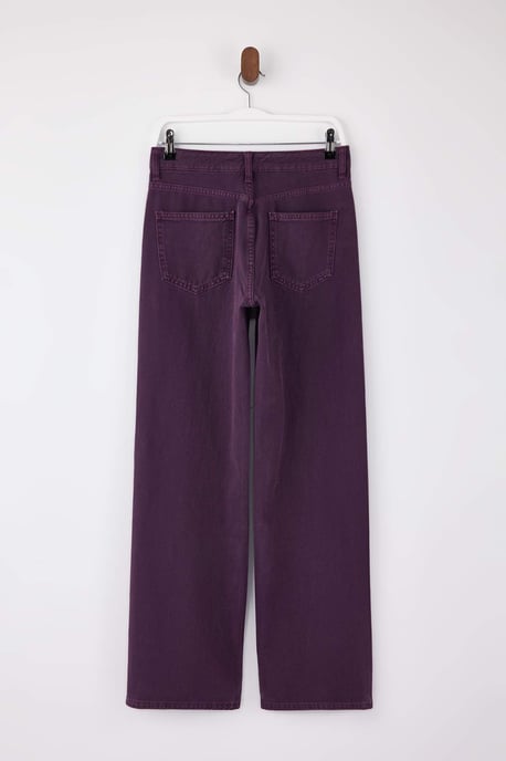 TRENDYOLMİLLA Damen Bordeaux Einfarbig Weites Bein Hohe Taille Jeans - Image 5