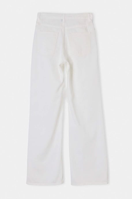 TRENDYOLMİLLA Damen Ecru Einfarbig Weites Bein Hohe Taille Jeans - Image 2