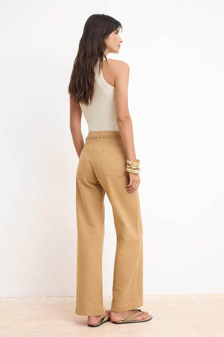 TRENDYOLMİLLA Damen Braun Einfarbig Weites Bein Hohe Taille Jeans - Image 3