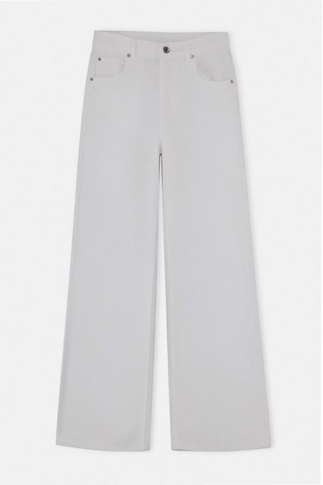 TRENDYOLMİLLA Damen Weiß Einfarbig Weites Bein Hohe Taille Jeans - Image 4