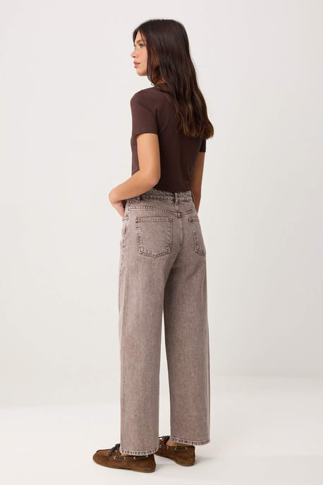 TRENDYOLMİLLA Damen Braun Einfarbig Barrel Hohe Taille Jeans - Image 3