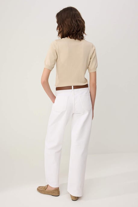 TRENDYOLMİLLA Damen Weiß Einfarbig Weites Bein Hohe Taille Jeans - Image 3