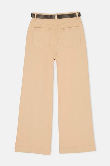 TRENDYOLMİLLA Damen Beige Einfarbig Weites Bein Hohe Taille Jeans - Image 3